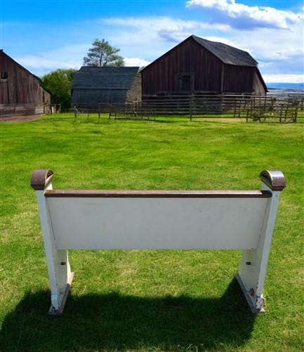 Vintage Wooden Church Pew, Porch Bench, Entry Foyer Bench, Dining Seating, C29