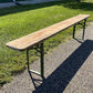 Stained Vintage German Beer Garden Bench Portable Industrial Wood Bench Seat B45