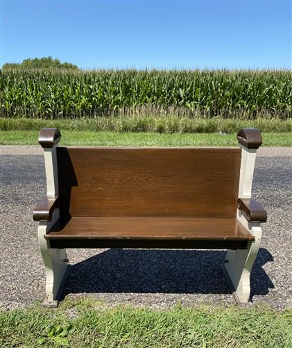 Vintage Wooden Church Pew, Porch Bench, Entry Foyer Bench, Dining Seating, C32