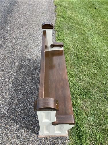 Vintage Wooden Church Pew, Porch Bench, Entry Foyer Bench, Dining Seating, C24