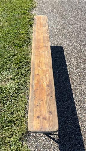 Stained Vintage German Beer Garden Bench Portable Industrial Wood Bench Seat B45