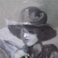 1920s Junita McGwire Portrait Paint Canvas, Original Art Partially Cleaned E