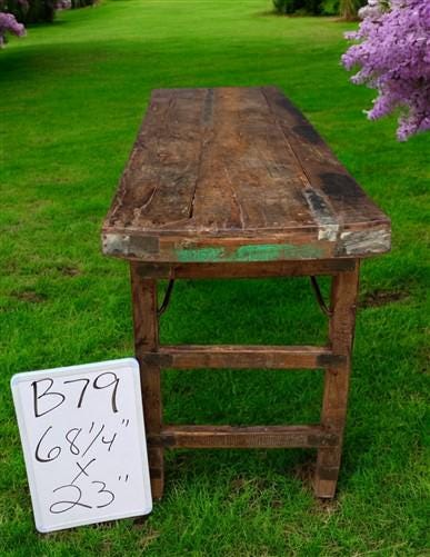 Rustic Folding Table, Vintage Dining Room Table, Kitchen Island, Sofa Table, B79