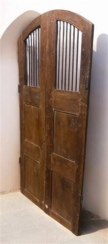 Vintage Indian Garden Gates, Carved Teak Metal Doors, Architectural Salvage A108