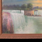 1920s Intinerant Art Landscape Painting, Original Art Waterfall, Landscape, N