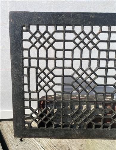 Ornate Art Deco Cast Iron Grate Vintage Wall Floor Fireplace Register Vent A3