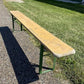 Yellow Vintage German Beer Garden Bench, Portable Industrial Wood Bench Seat, Y6