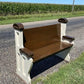 Vintage Wooden Church Pew, 3' 8" Porch Bench, Entry Foyer, Dining Seating, C32