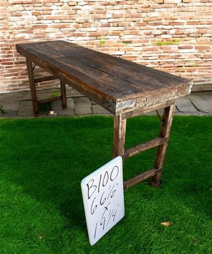 Rustic Folding Table, Vintage Dining Room Table, Kitchen Island, Sofa Table B100