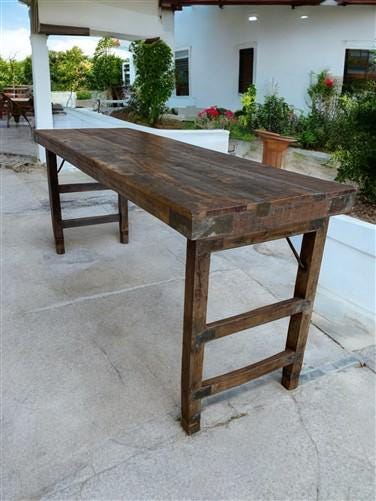 Rustic Folding Table, Vintage Dining Room Table, Kitchen Island, Sofa Table, B70