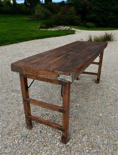 Rustic Folding Table, Vintage Dining Room Table, Kitchen Island, Sofa Table, B92