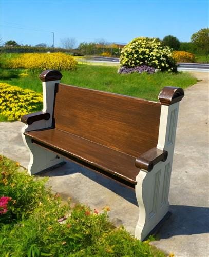 Vintage Wooden Church Pew, 3' 9" Porch Bench, Entry Foyer, Dining Seating, C20