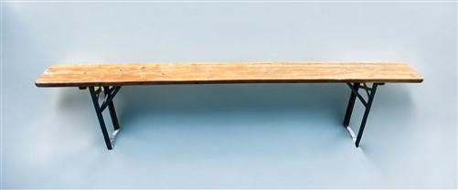 Stained Vintage German Beer Garden Bench Portable Industrial Wood Bench Seat B43