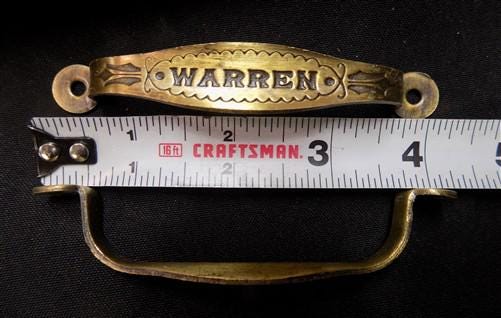 10 Warren Brass Cabinet Handle 4.25" Drawer Pulls, Kitchen Furniture Hardware, A