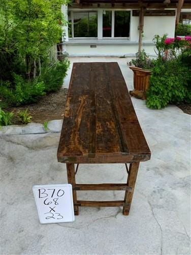 Rustic Folding Table, Vintage Dining Room Table, Kitchen Island, Sofa Table, B70