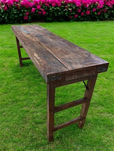 Rustic Folding Table, Vintage Dining Room Table, Kitchen Island, Sofa Table, B84