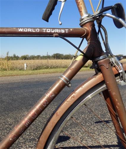 1957 Chicago Schwinn Bicycle, Brown 3 Speed World Tourist Bike, Serial# 2006343