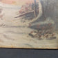 1900s American Folk Art Landscape Paint on Canvas, Original Art Winter Scene, B