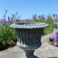 12" Tall Cast Iron Fluted Urn, Flower Pot Planter, Garden Patio Yard Art J1