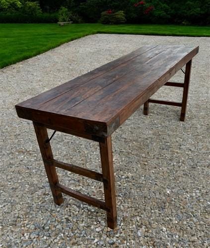 Rustic Folding Table, Vintage Dining Room Table, Kitchen Island, Sofa Table, B92