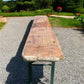 Stained Vintage German Beer Garden Bench Portable Industrial Wood Bench Seat B44