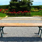 Stained Vintage German Beer Garden Bench Portable Industrial Wood Bench Seat B44