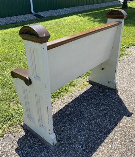 Vintage Wooden Church Pew, 3' 8" Porch Bench, Entry Foyer, Dining Seating, C32