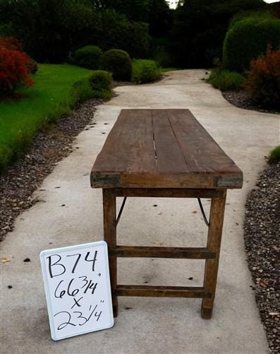 Rustic Folding Table, Vintage Dining Room Table, Kitchen Island, Sofa Table, B74