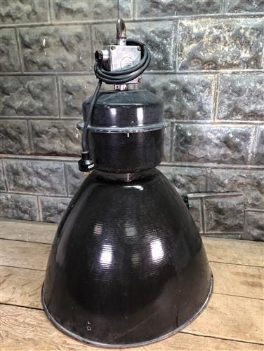 1950s Czech Factory Rewired Lamp, Elektrosvit Industrial Machine Age Lighting B