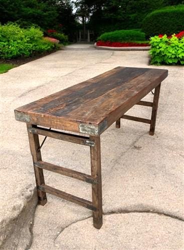 Rustic Folding Table, Vintage Dining Room Table, Kitchen Island, Sofa Table, B94