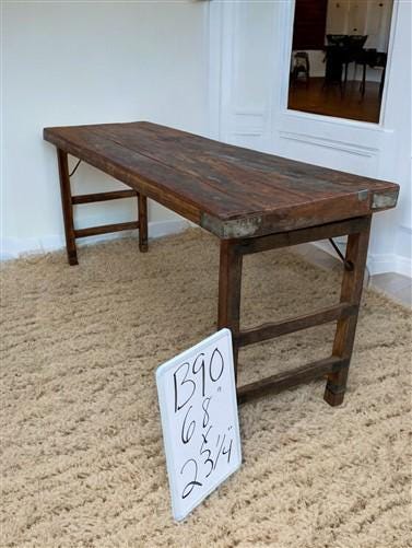 Rustic Folding Table, Vintage Dining Room Table, Kitchen Island, Sofa Table, B90