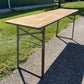 Stained Vintage German Beer Garden Table, Portable Industrial Wood Table, A7