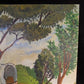 1975 EB American Folk Art Painting on Canvas, Covered Wagon Cattle Original Art