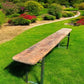 Stained Vintage German Beer Garden Bench Portable Industrial Wood Bench Seat B41