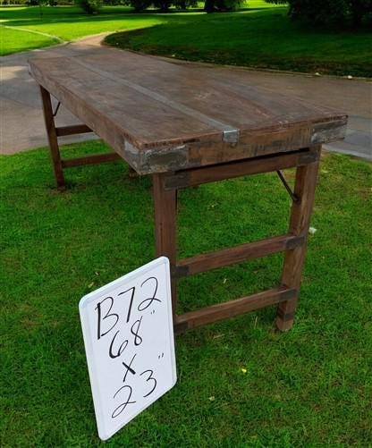 Rustic Folding Table, Vintage Dining Room Table, Kitchen Island, Sofa Table, B72